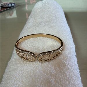 Source Unknown Gold Bracelet with Silver Accents